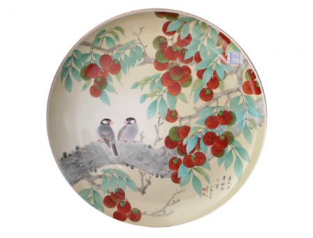 birds on Litchi tree, 25cm  plate